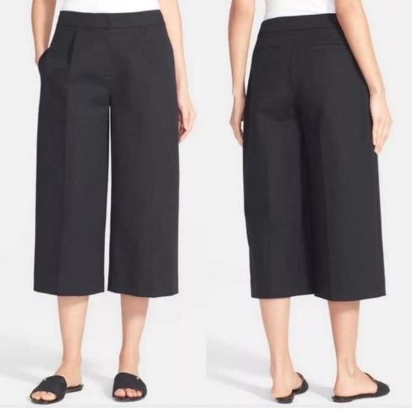 Kate Spade‎ Rambling Roses Black Stretch Twill Culotte size 12 New with Tags - Picture 2 of 9